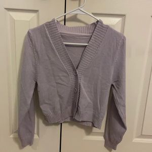 Light purple cardigan sweater